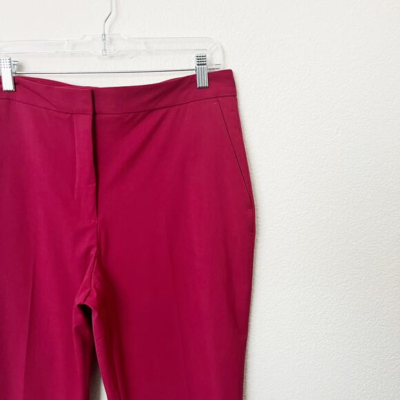 [ZARA] Red High Rise Straight Leg Ankle Length Trouser Work Career Pants NWT 10 - Picture 8 of 11